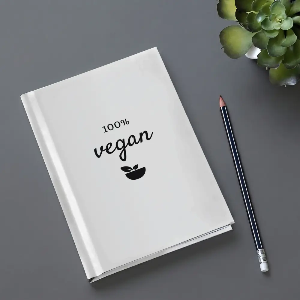 100 Percent Vegan Script Text White Background – Notebooks