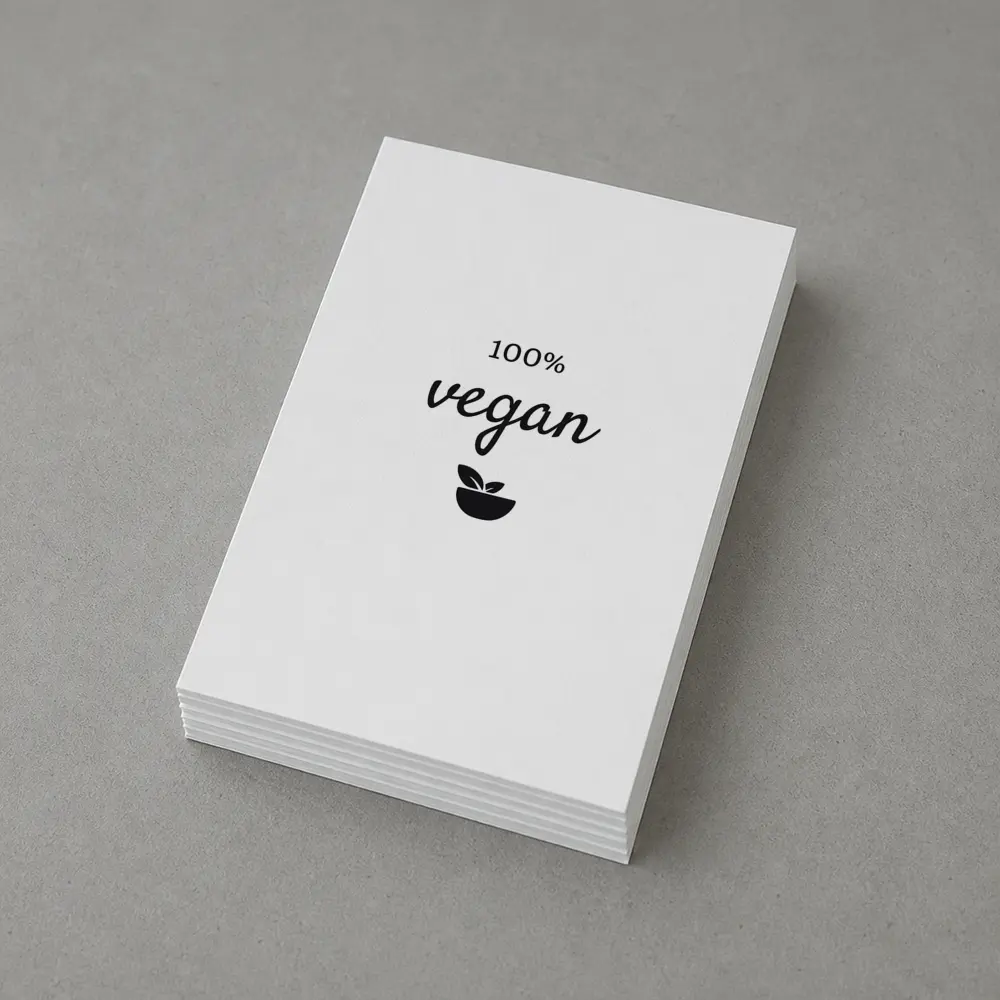 100 Percent Vegan Script Text White Background – Postcards