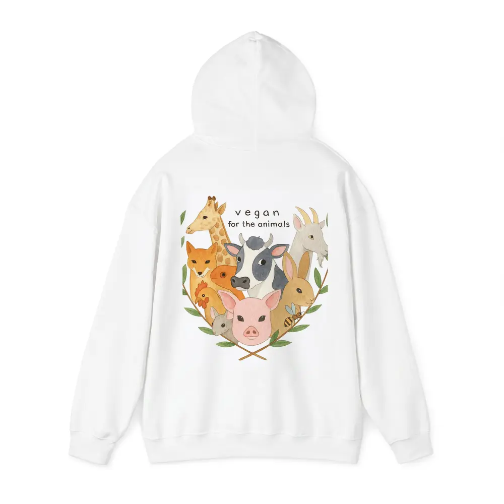 Vegan For The Animals Watercolor Art – Hoodies
