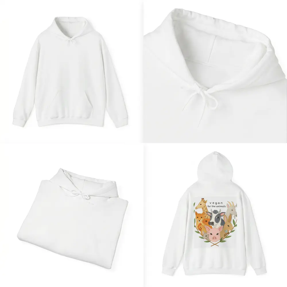 Vegan For The Animals Watercolor Art – Hoodies