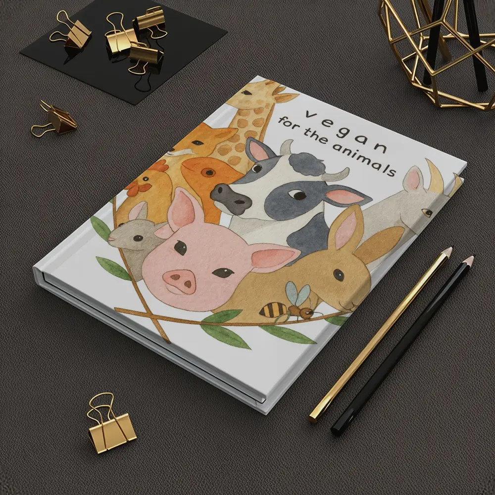 Vegan For The Animals Watercolor Art – Notebooks