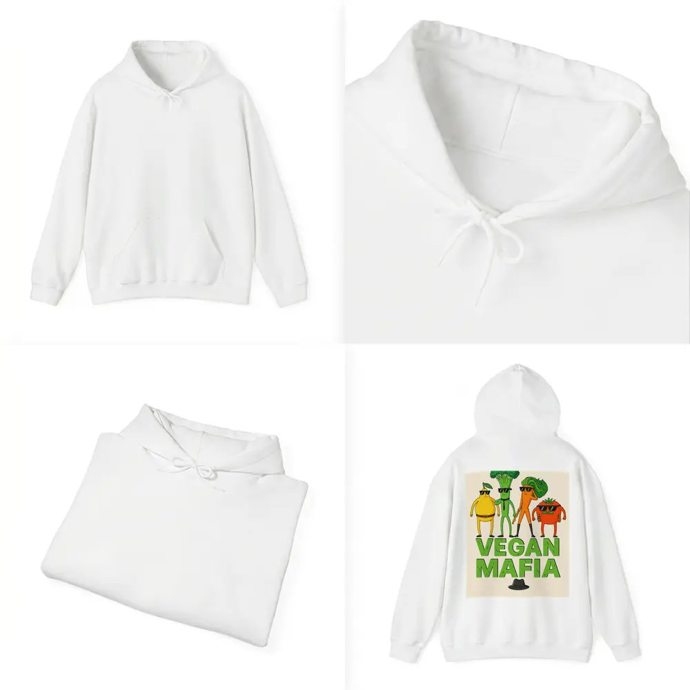 Vegan Mafia Funny Vegetable Characters Cartoon Art – Hoodies