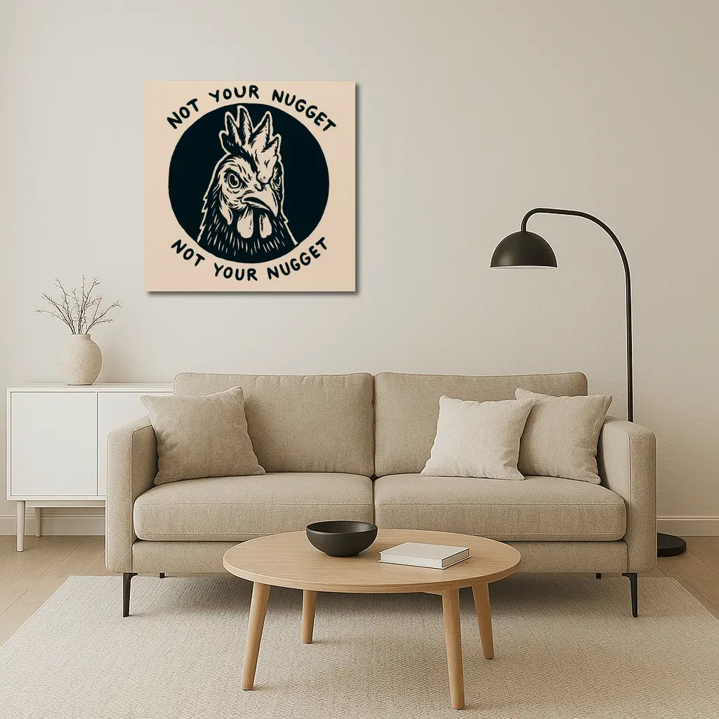 Not Your Nugget Angry Rooster Dark Circle – Wall Art
