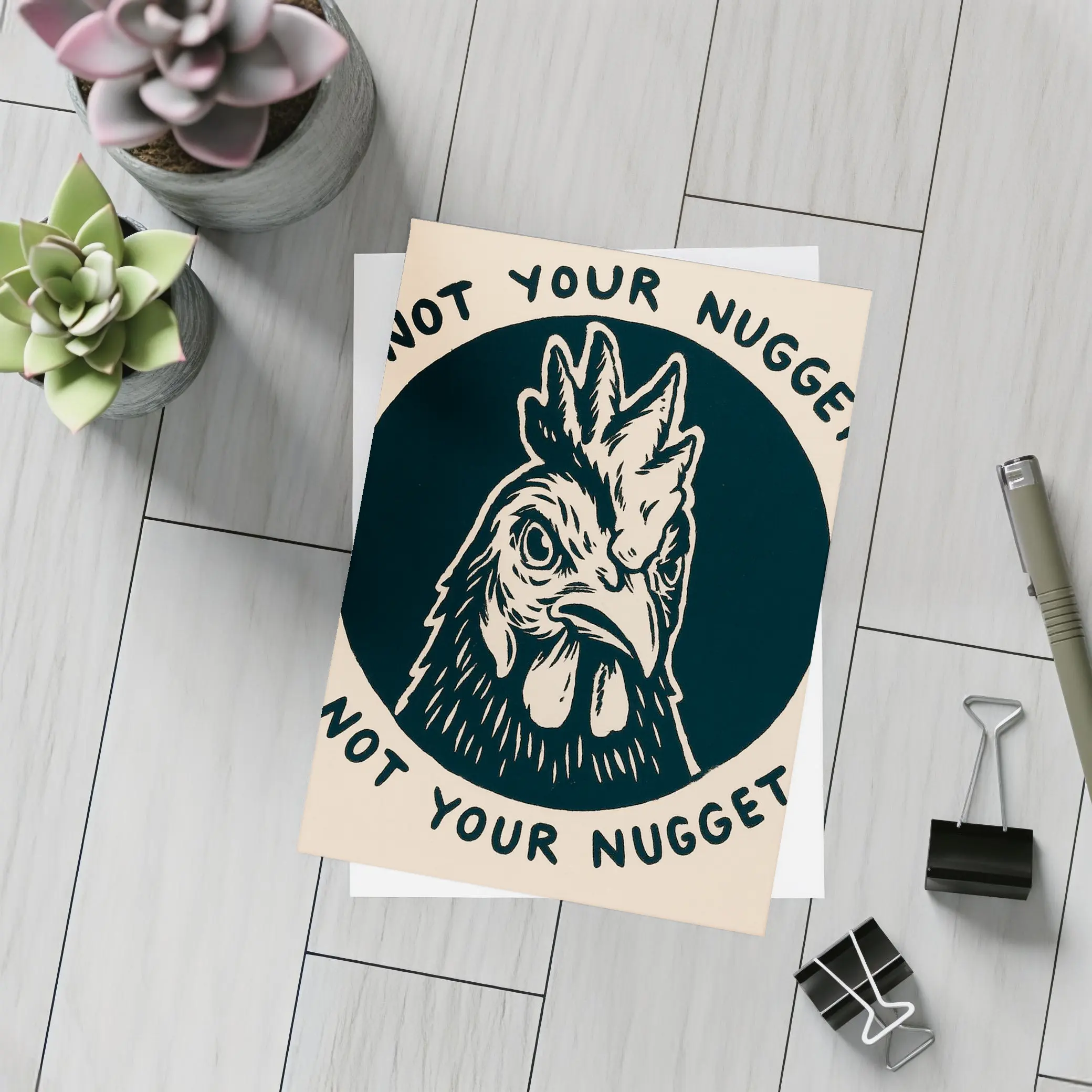 Not Your Nugget Angry Rooster Dark Circle – Postcards