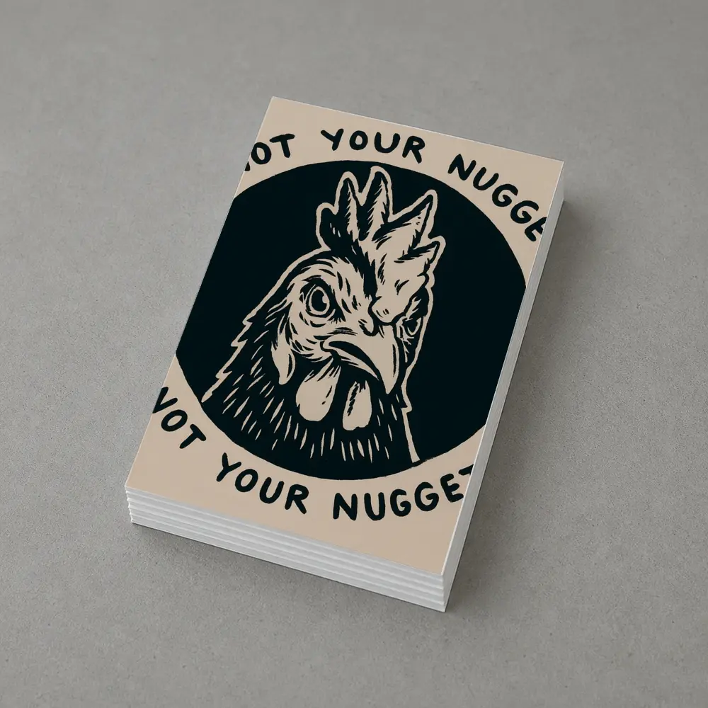 Not Your Nugget Angry Rooster Dark Circle – Postcards