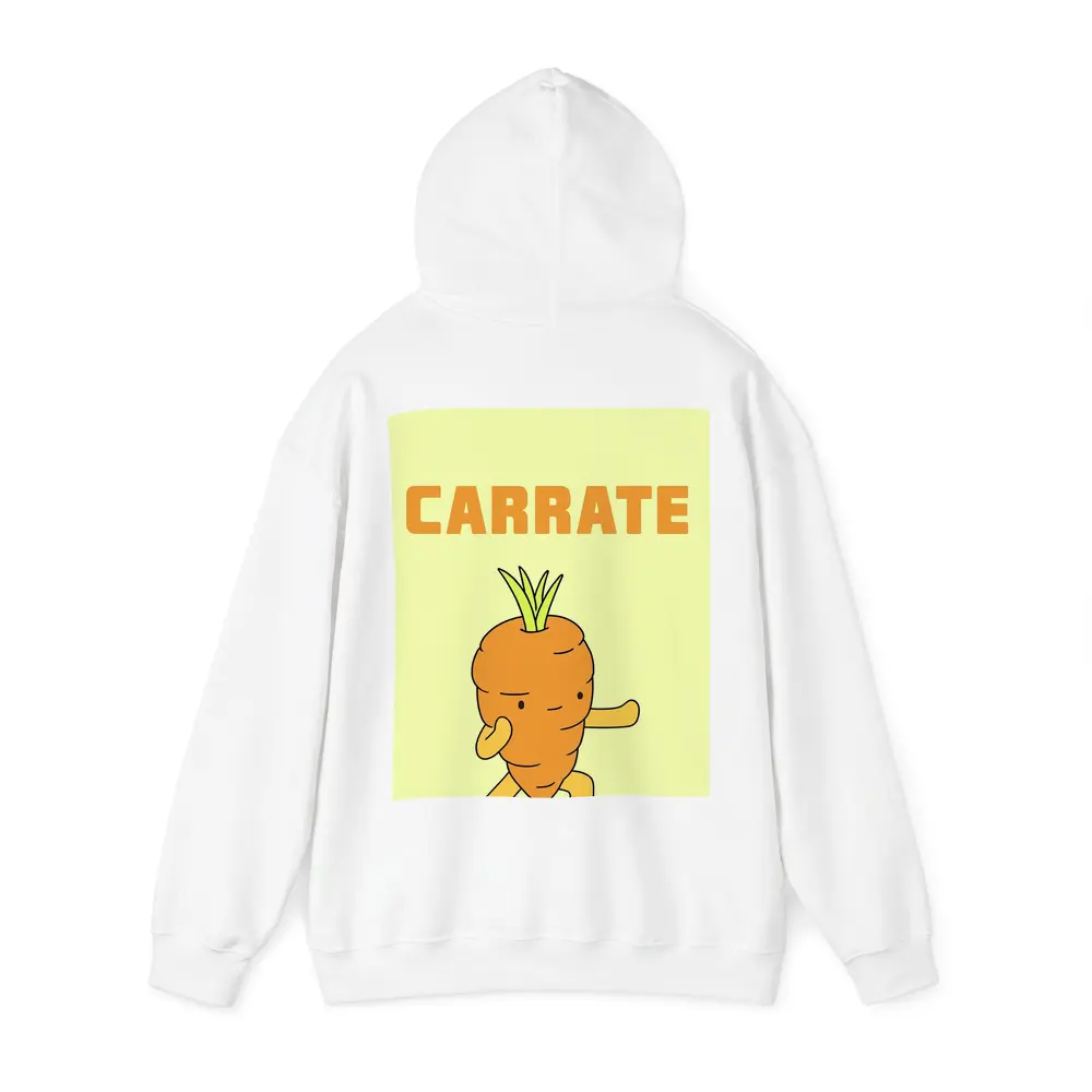 Funny Carrot Karate Cartoon Yellow Background – Hoodies