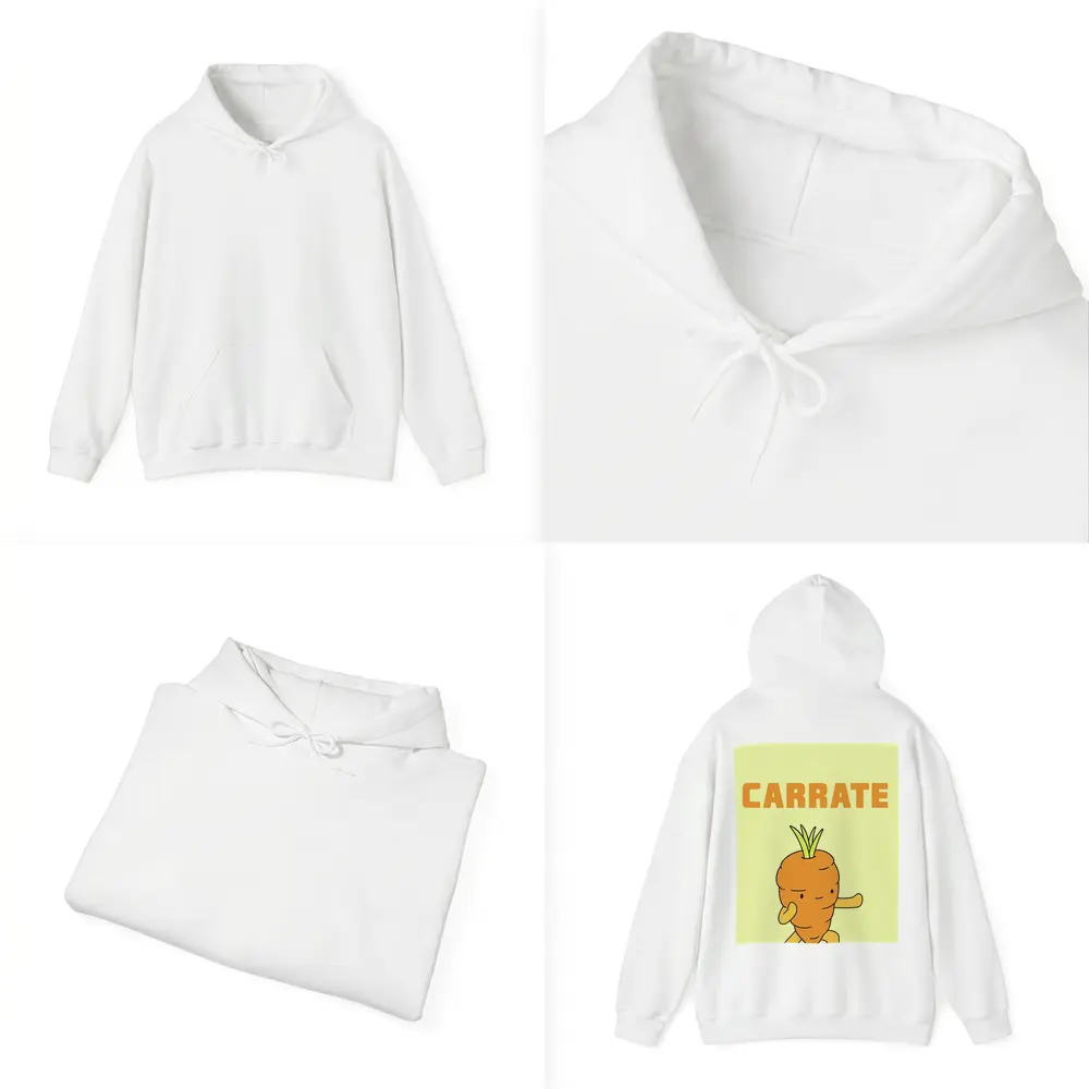 Funny Carrot Karate Cartoon Yellow Background – Hoodies