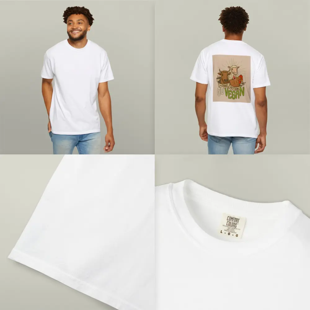 Go Vegan Take Action Farm Animals Illustration – T-Shirts