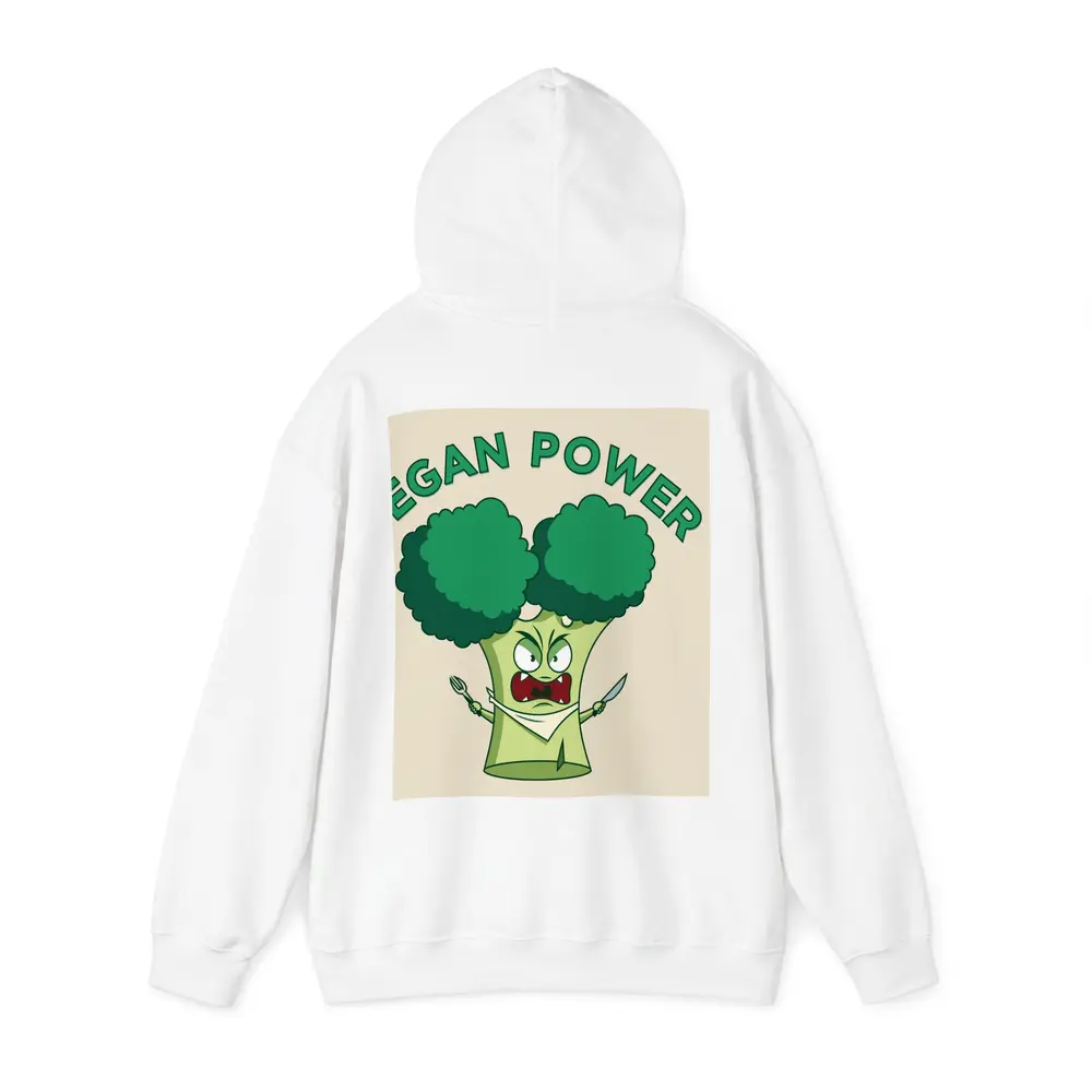 Angry Broccoli Character Vegan Power Art – Hoodies