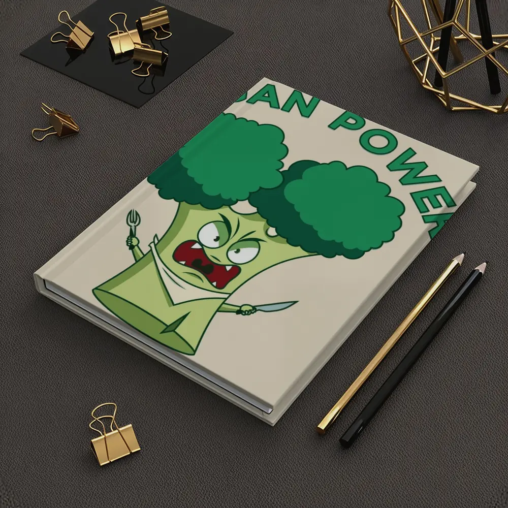 Angry Broccoli Character Vegan Power Art – Notebooks