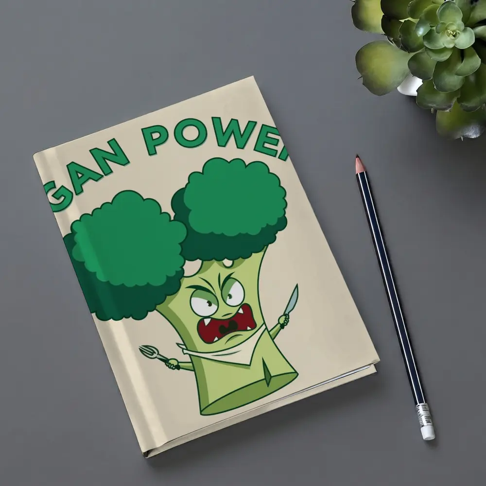Angry Broccoli Character Vegan Power Art – Notebooks