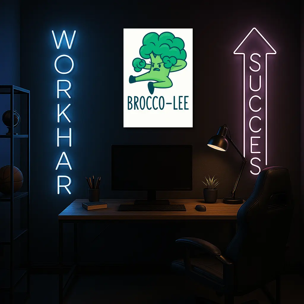Brocco Lee Funny Martial Arts Broccoli Character – Wall Art