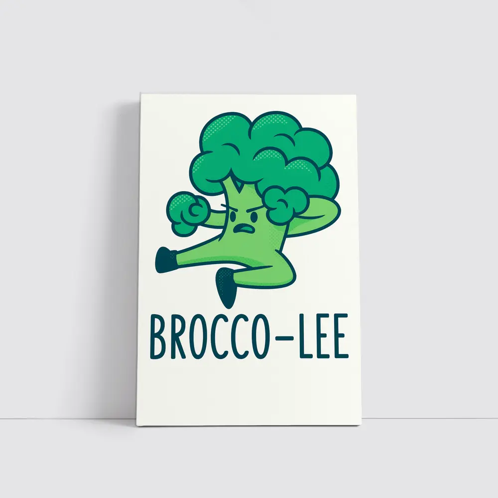 Brocco Lee Funny Martial Arts Broccoli Character – Wall Art