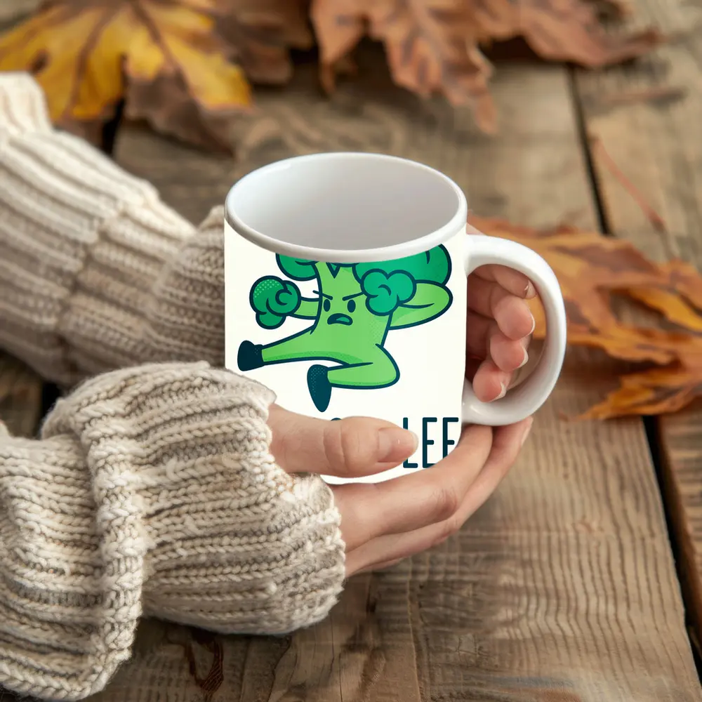Brocco Lee Funny Martial Arts Broccoli Character – Mugs