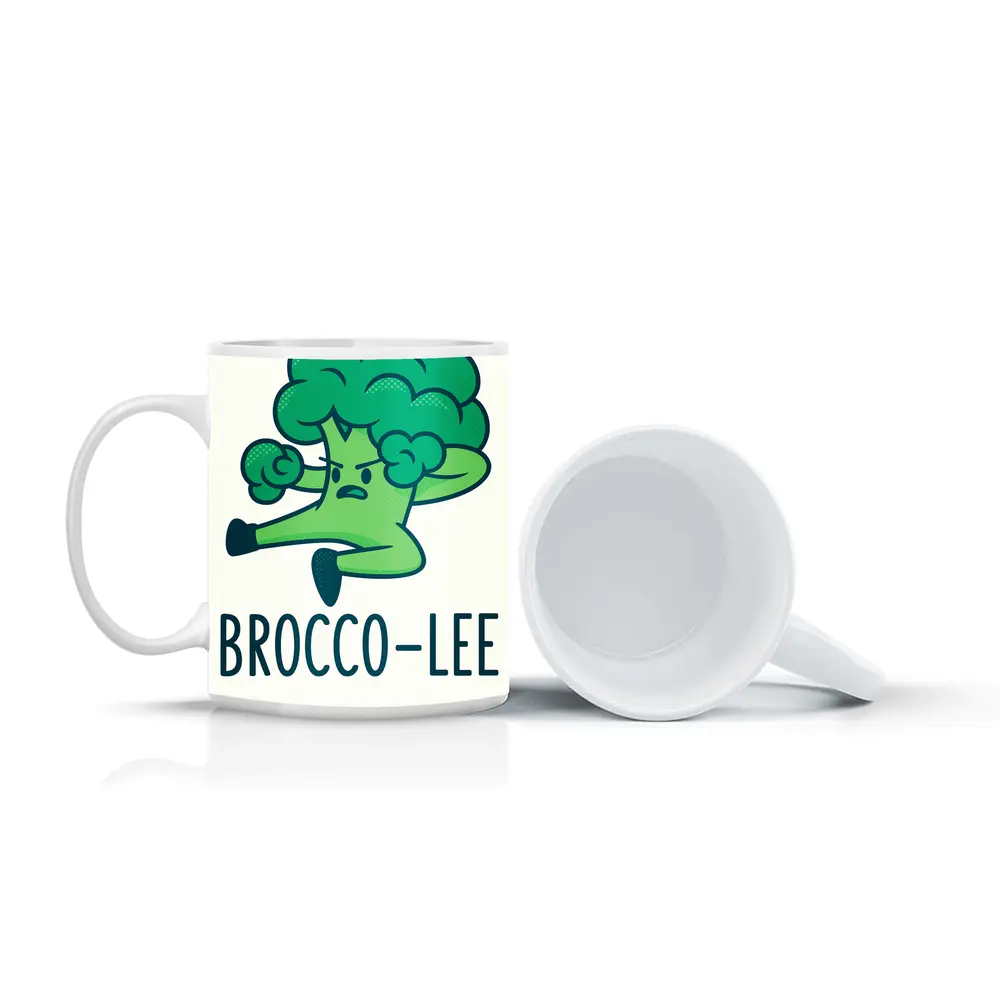 Brocco Lee Funny Martial Arts Broccoli Character – Mugs