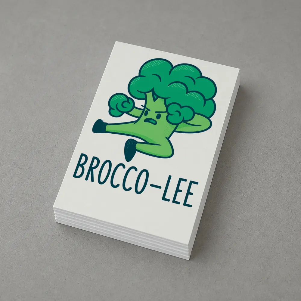 Brocco Lee Funny Martial Arts Broccoli Character – Postcards