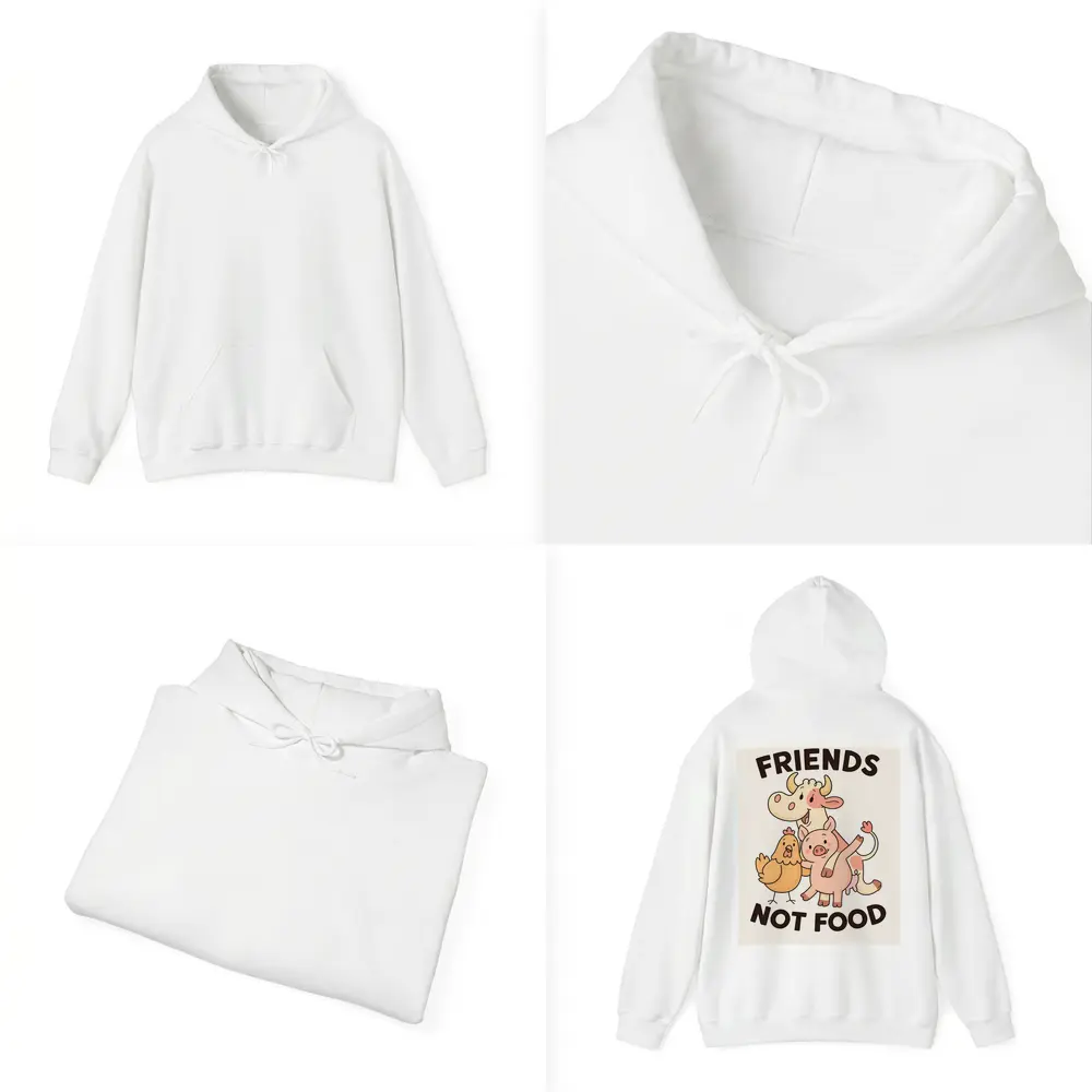 Friends Not Food Cute Farm Animals Cartoon – Hoodies