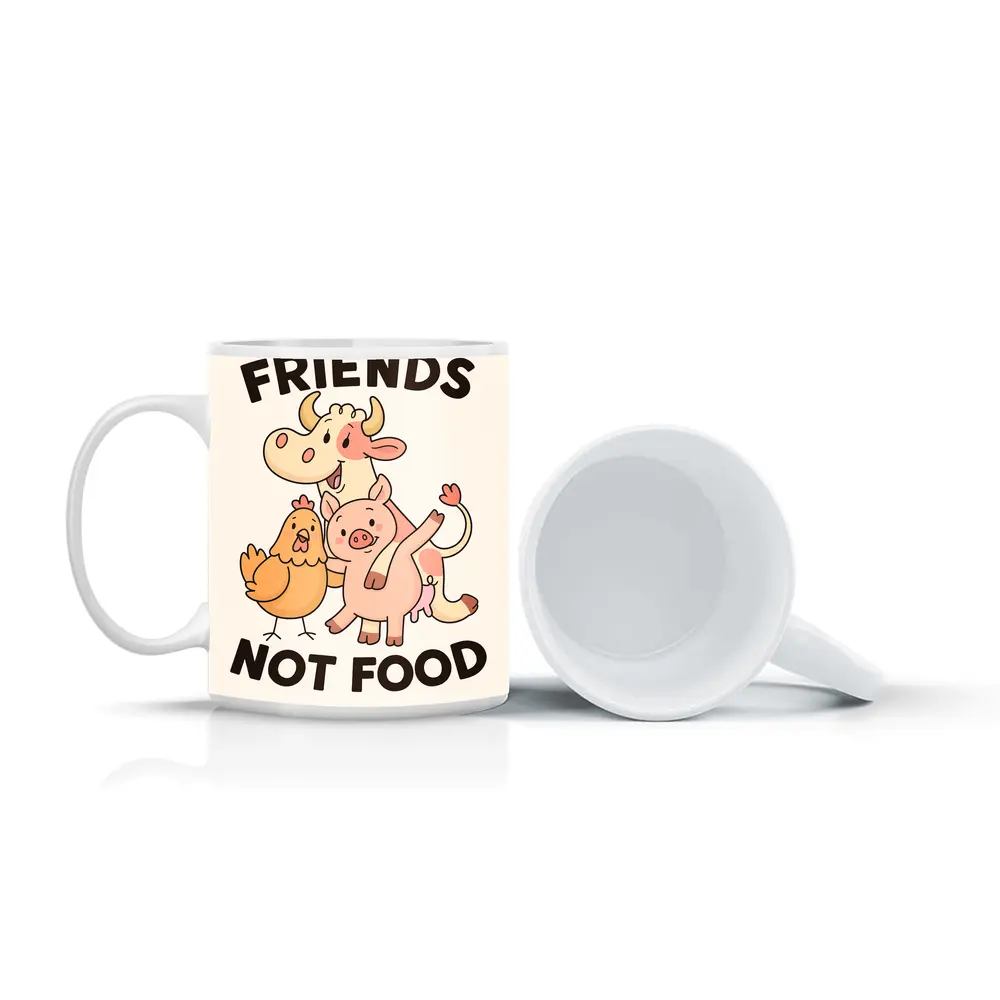 Friends Not Food Cute Farm Animals Cartoon – Mugs