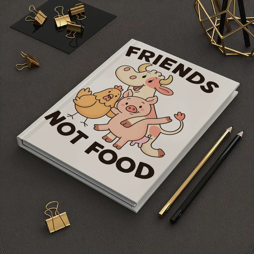 Friends Not Food Cute Farm Animals Cartoon – Notebooks