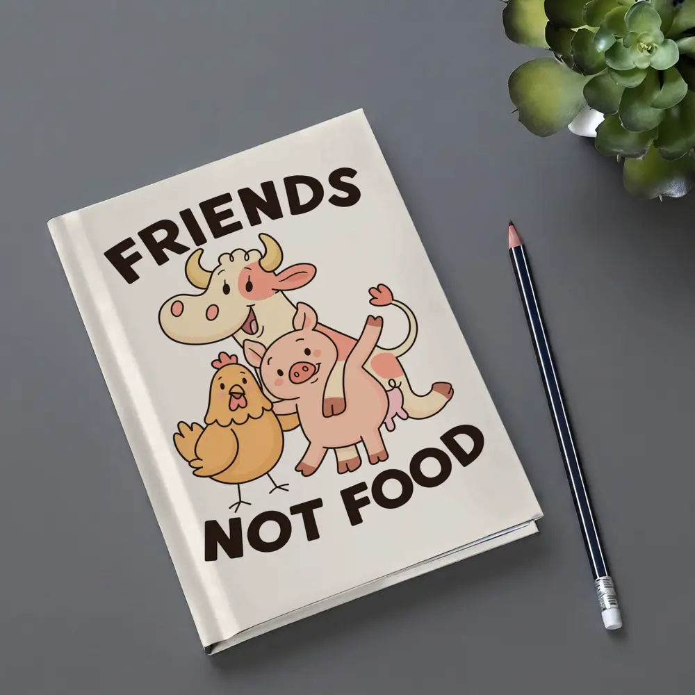 Friends Not Food Cute Farm Animals Cartoon – Notebooks