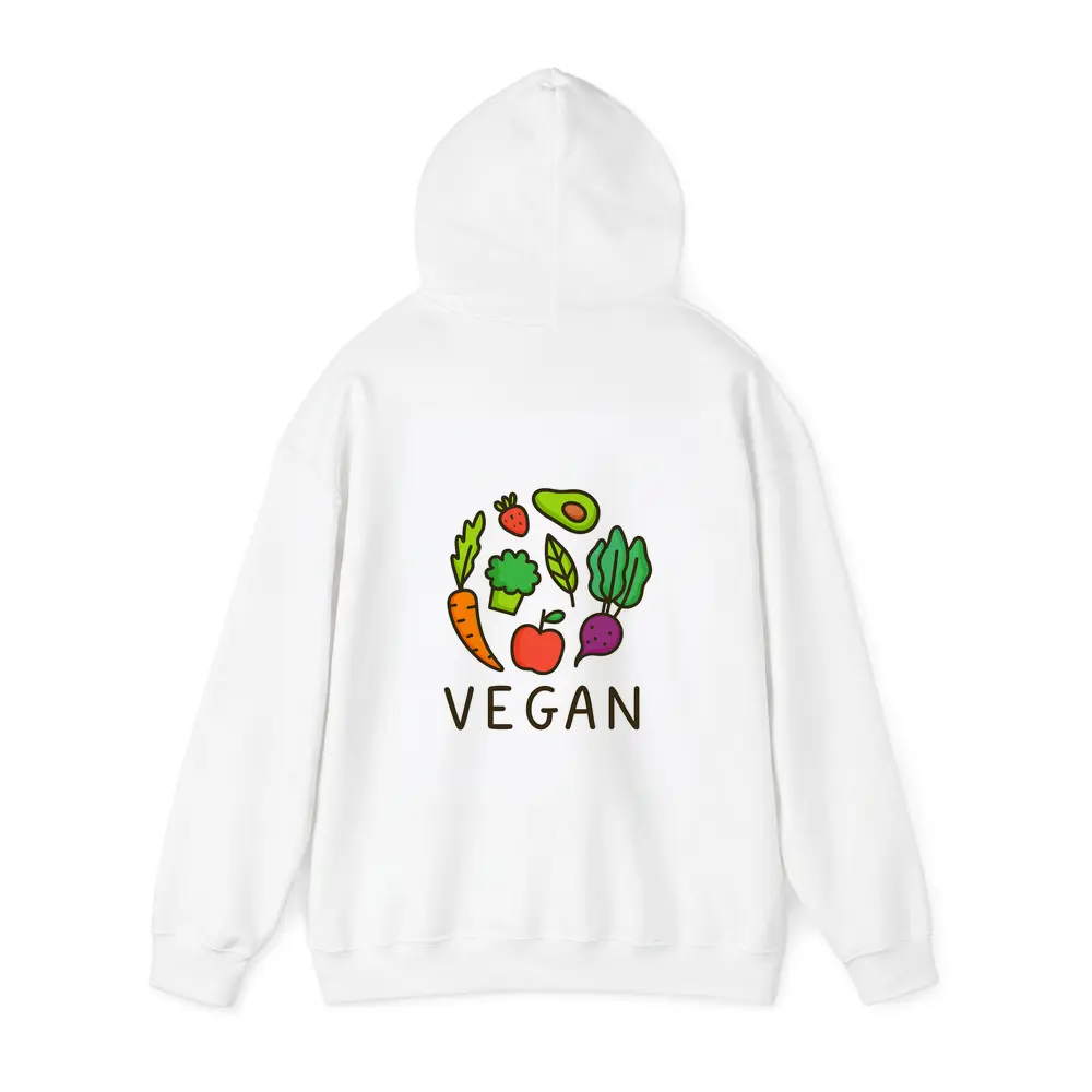 Vegan Vegetables Fruit Circle Illustration White Background – Hoodies