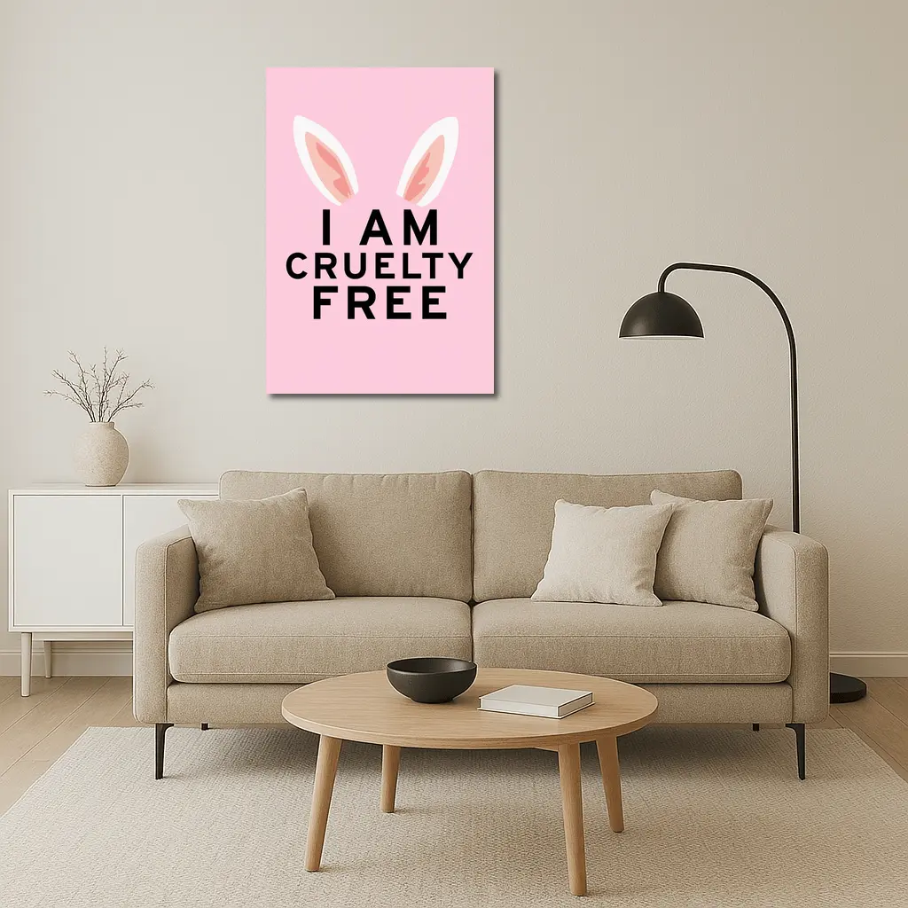I Am Cruelty Free Bunny Ears Pink – Wall Art