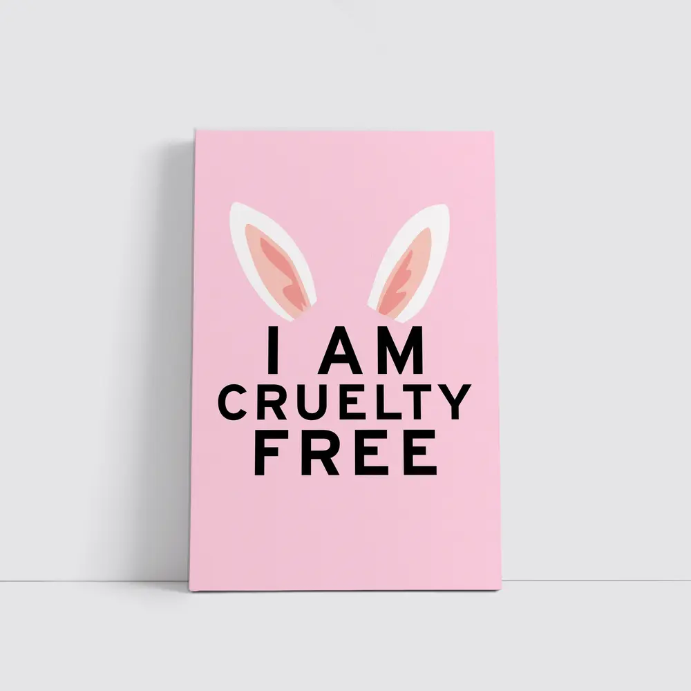 I Am Cruelty Free Bunny Ears Pink – Wall Art