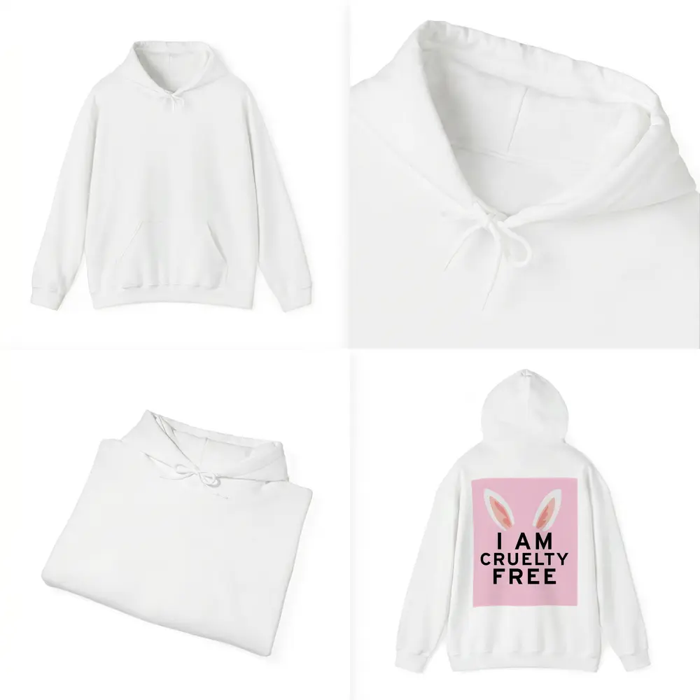 I Am Cruelty Free Bunny Ears Pink – Hoodies