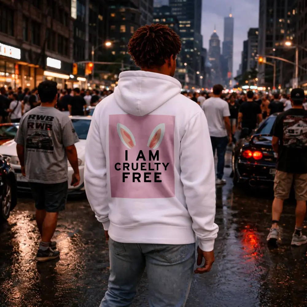 I Am Cruelty Free Bunny Ears Pink – Hoodies