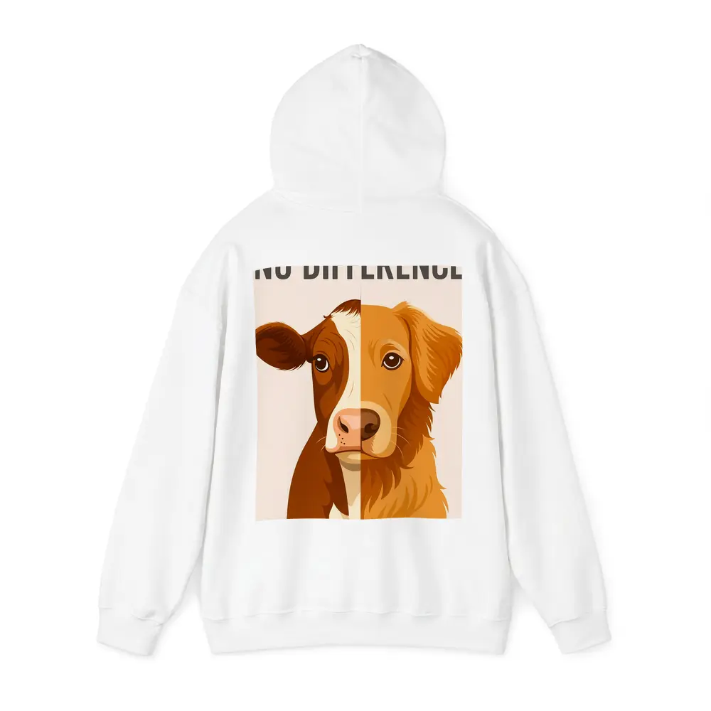 No Difference Cow Dog Split Face Art – Hoodies