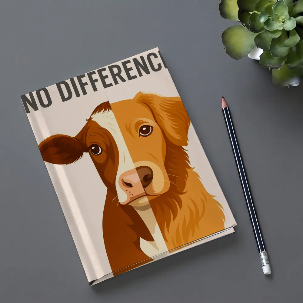 No Difference Cow Dog Split Face Art – Notebooks