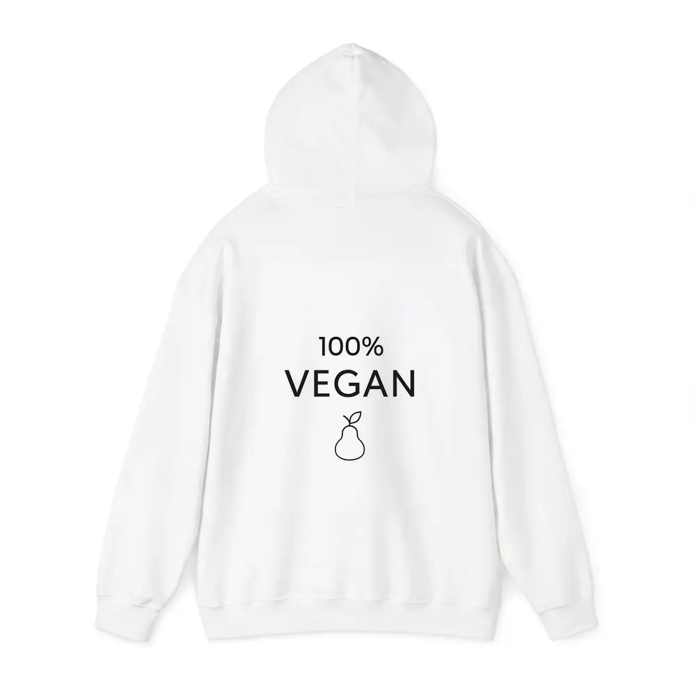100 Percent Vegan Text Pear Icon White – Hoodies