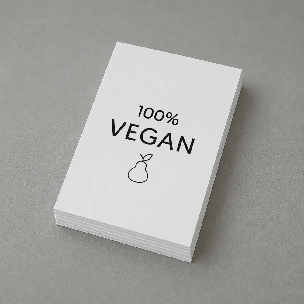 100 Percent Vegan Text Pear Icon White – Postcards