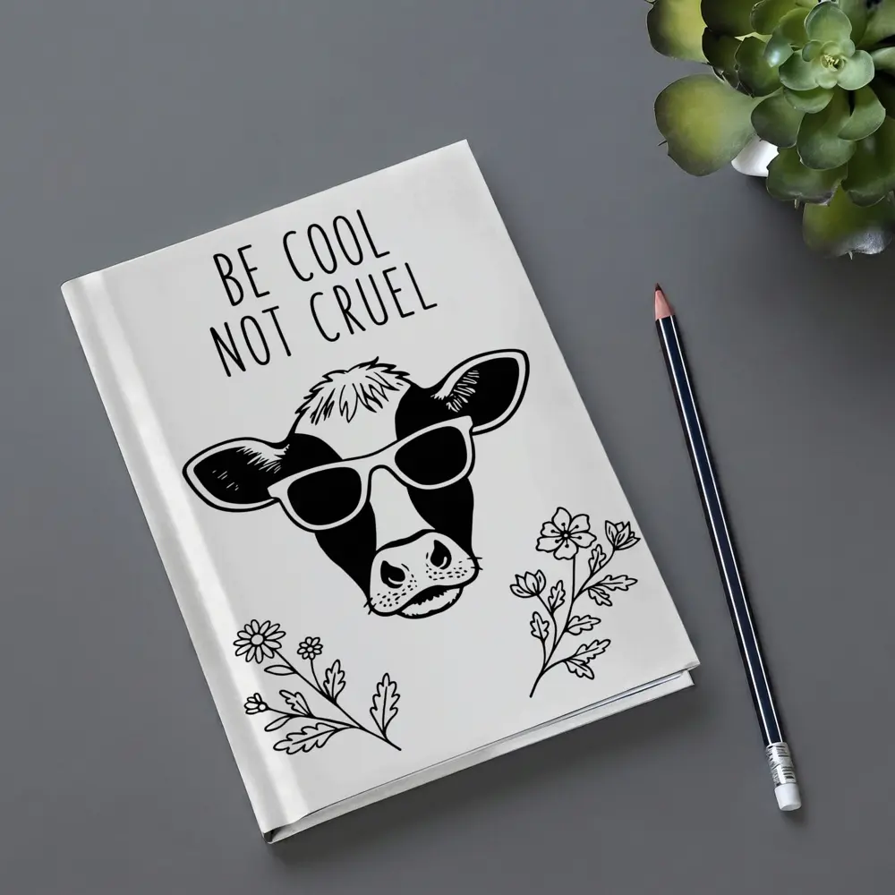 Be Cool Not Cruel Cow Sunglasses Floral – Notebooks