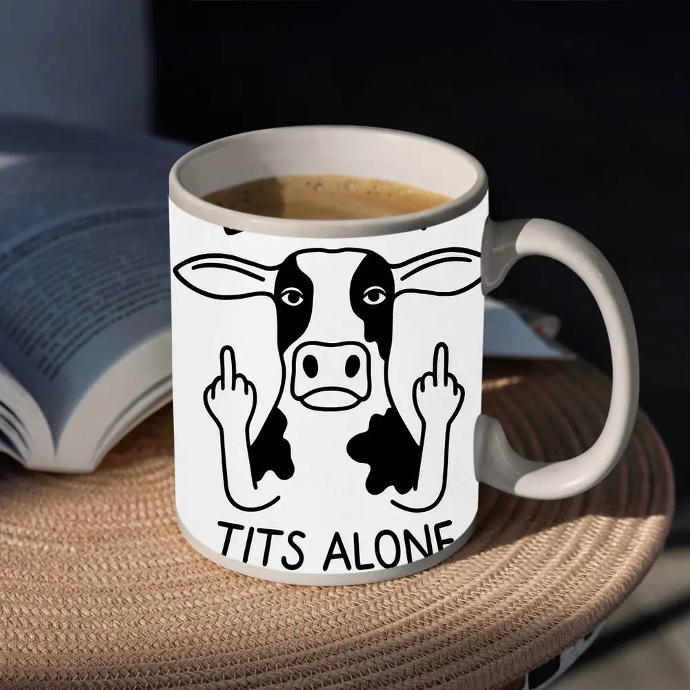 Leave My Tits Alone Funny Cow Art – Mugs