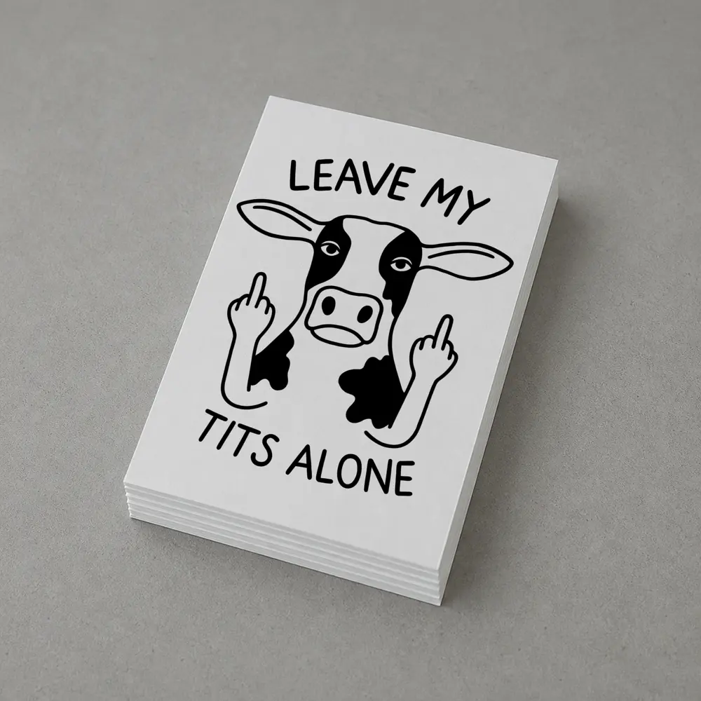 Leave My Tits Alone Funny Cow Art – Postcards