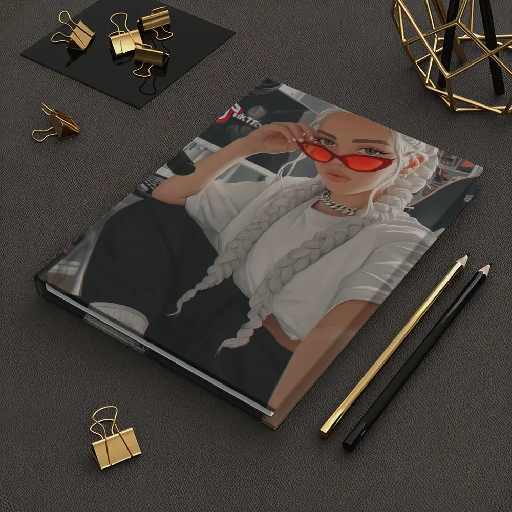 Anime Girl White Braids Red Sunglasses – Notebooks