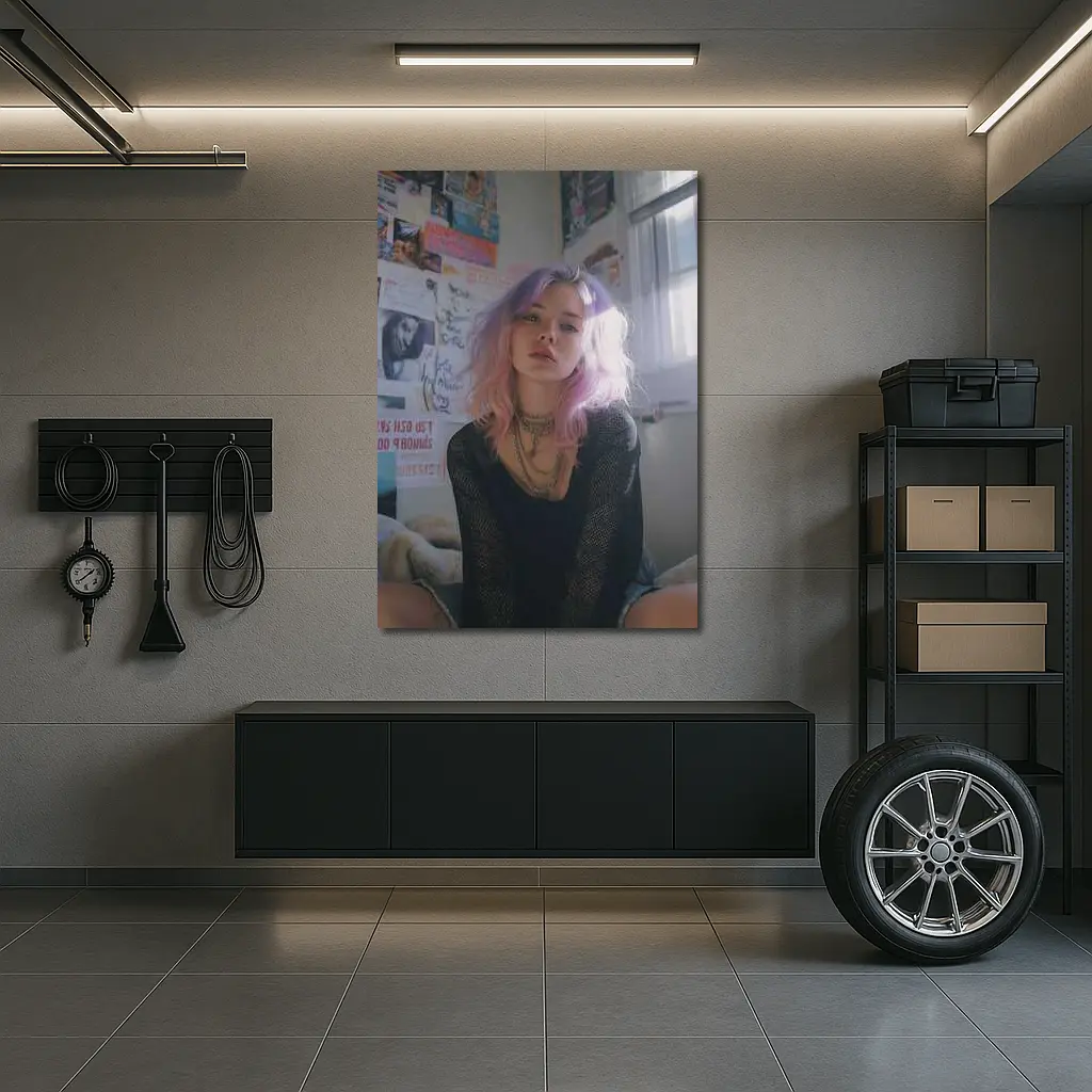 Pink Purple Hair Girl Bedroom Wall Posters – Wall Art