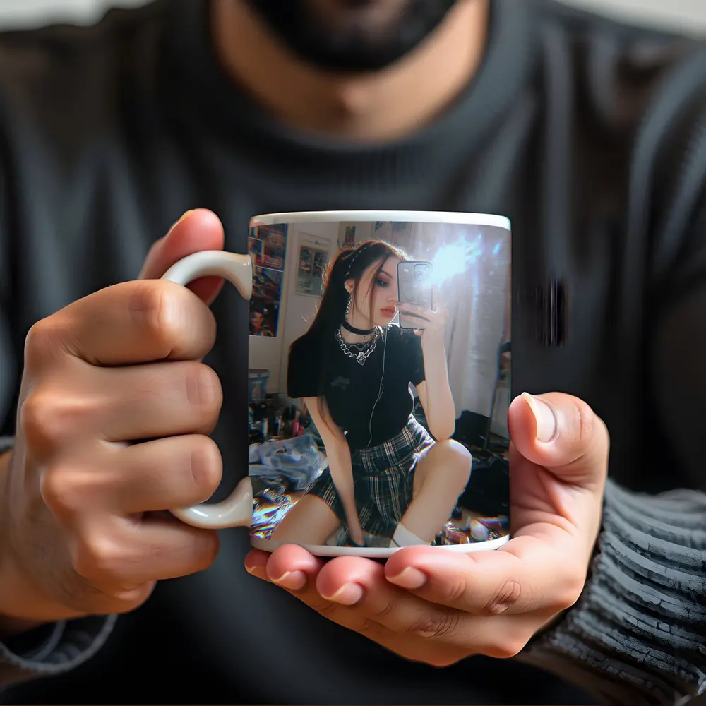 Edgy Girl Mirror Selfie Dark Aesthetic Room – Mugs
