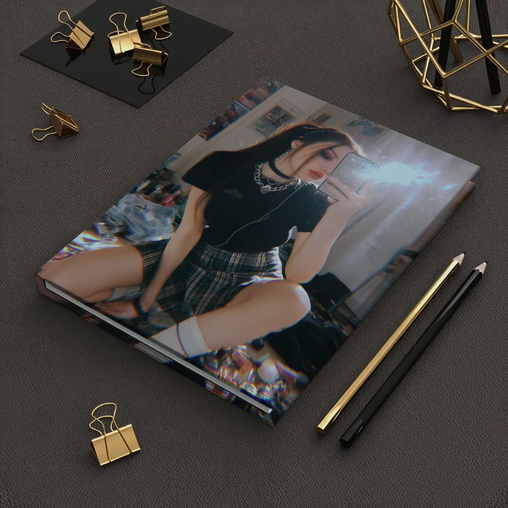 Edgy Girl Mirror Selfie Dark Aesthetic Room – Notebooks