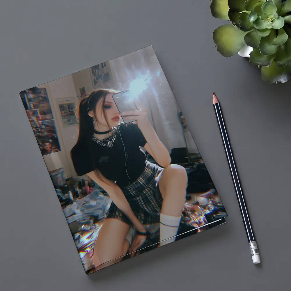Edgy Girl Mirror Selfie Dark Aesthetic Room – Notebooks