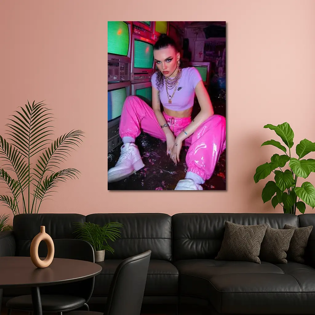 Nike Girl Neon Retro TV Room – Wall Art