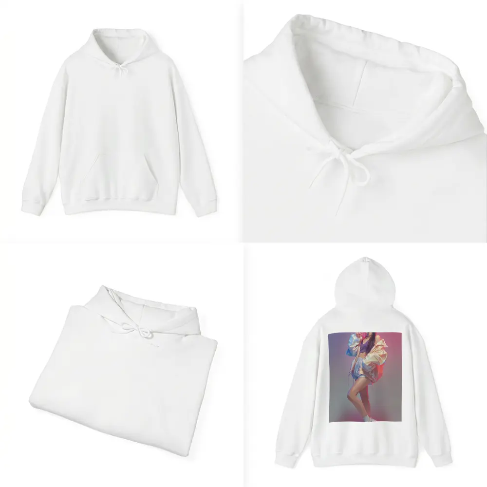 K-Pop Girl Pastel Gradient Fashion Portrait – Hoodies
