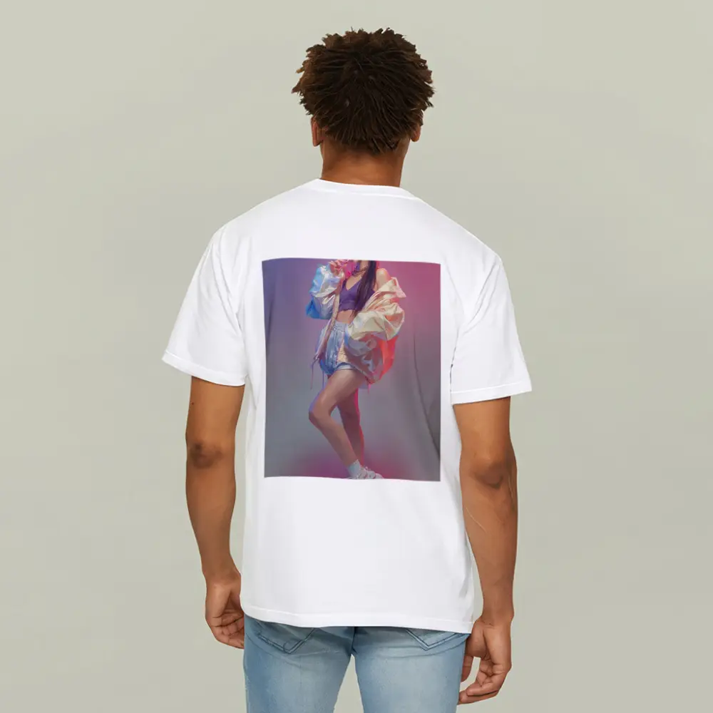 K-Pop Girl Pastel Gradient Fashion Portrait – T-Shirts