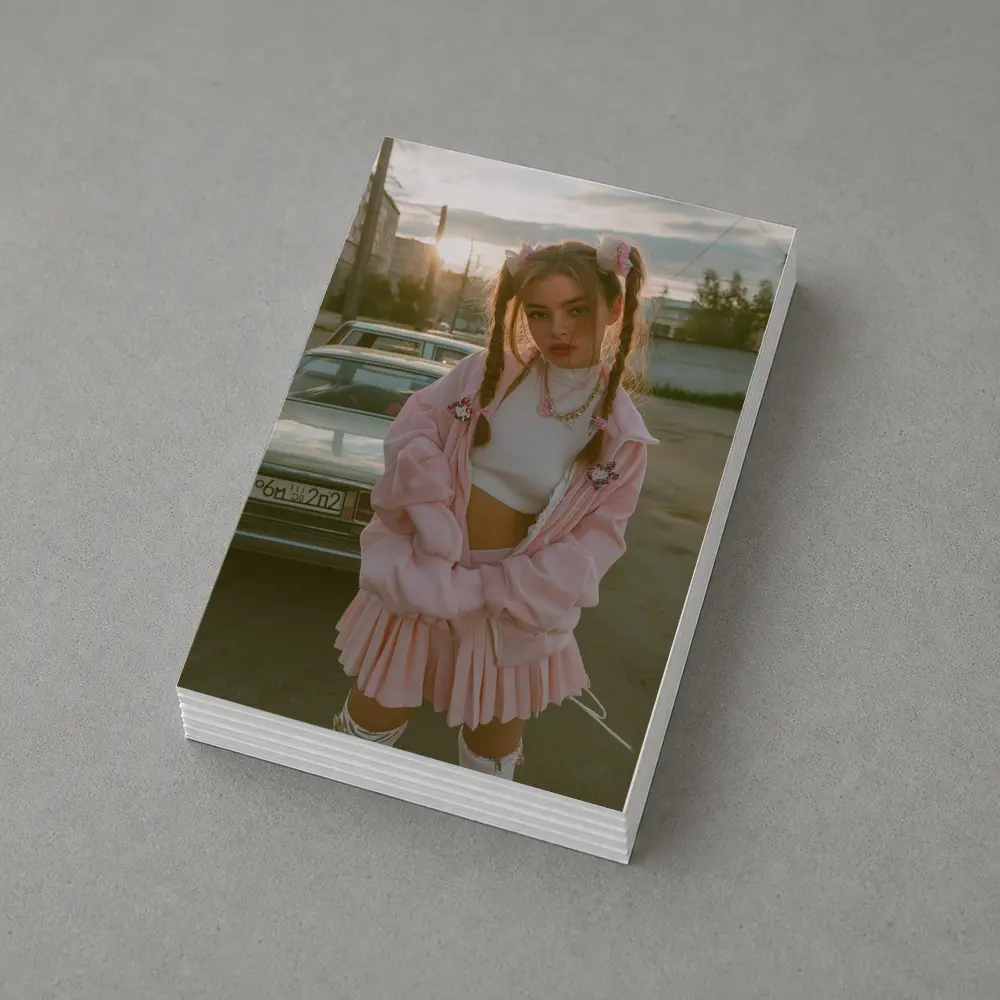 Pink Outfit Girl Urban Street Sunset – Postcards