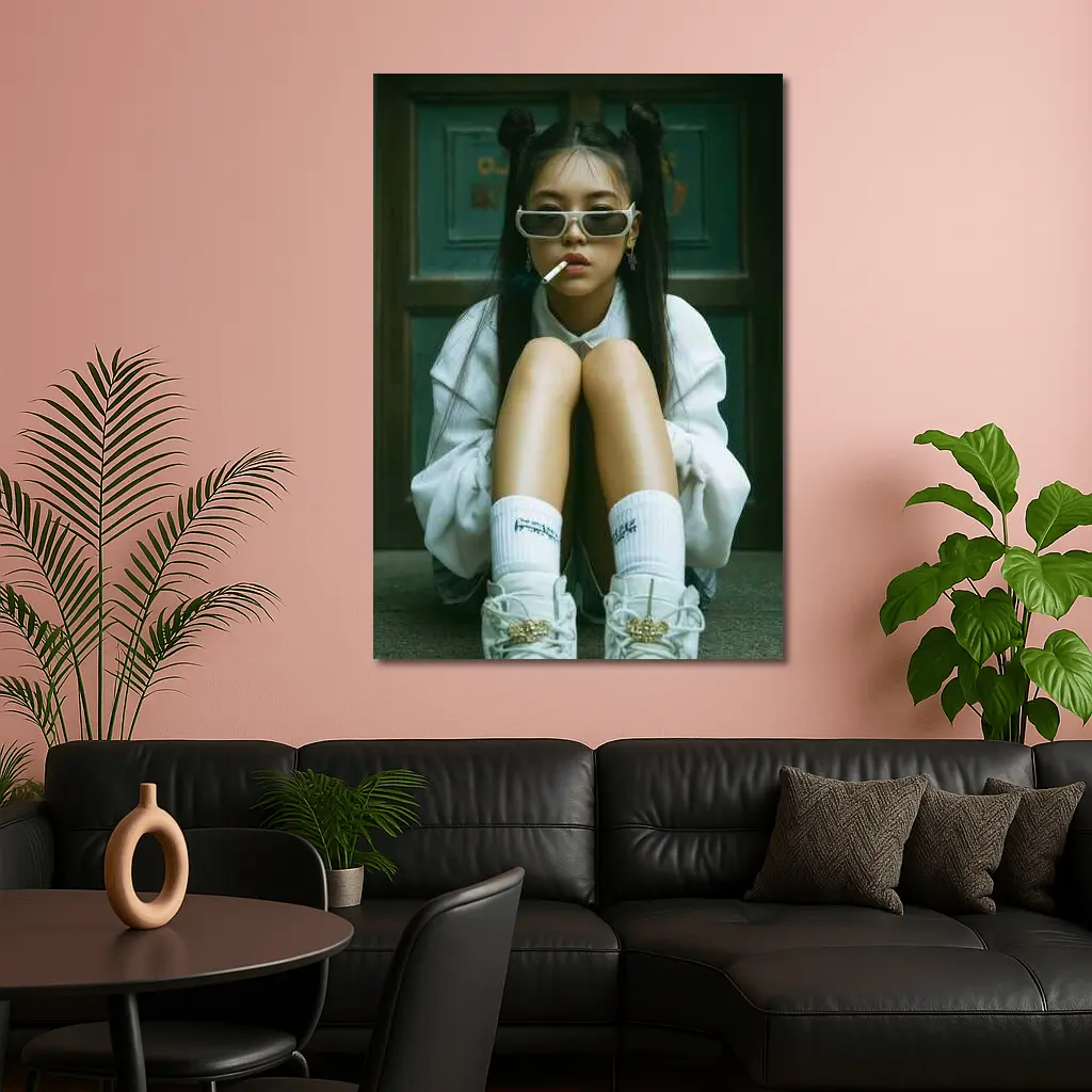 Young Asian Girl Street Style Urban Portrait – Wall Art