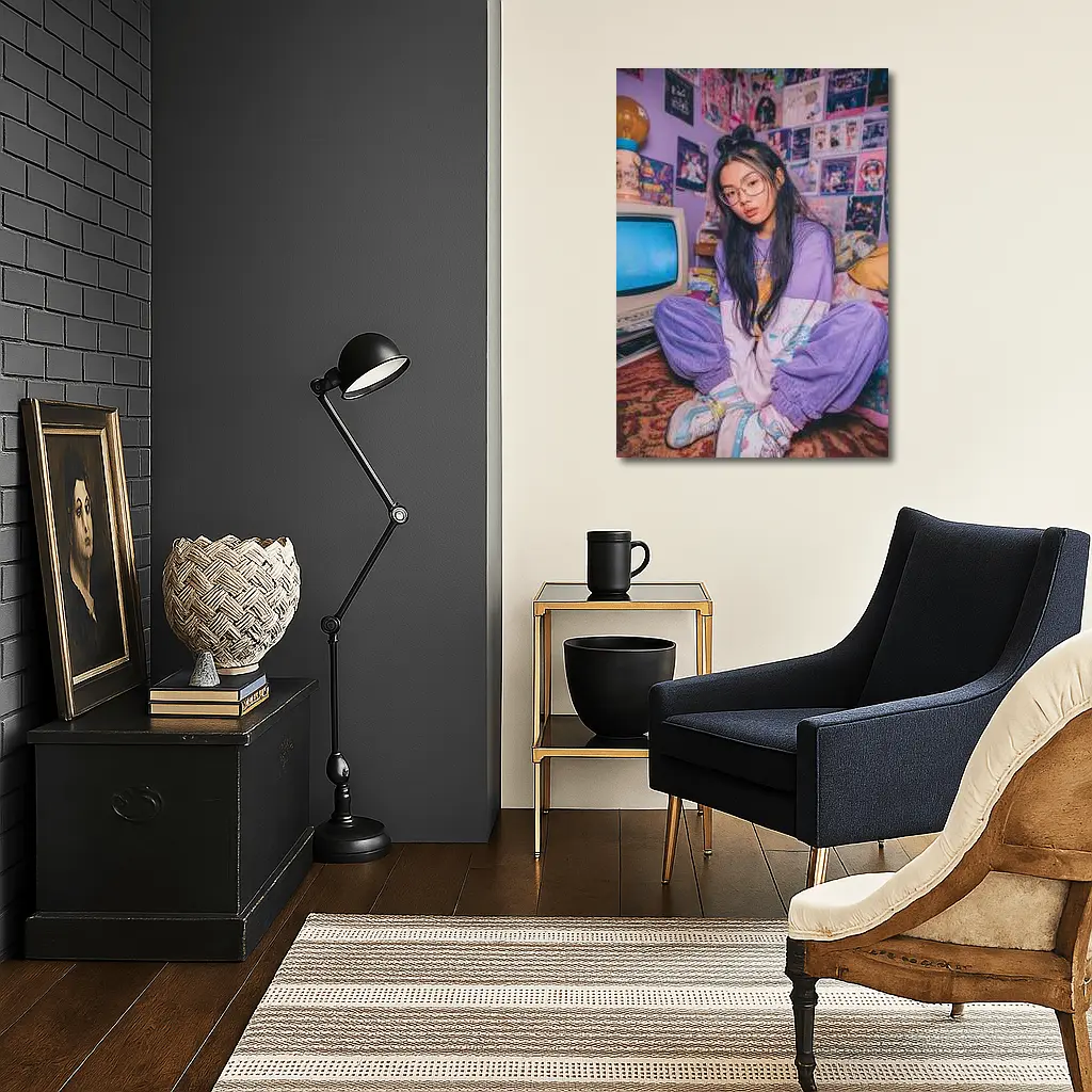 Y2K Aesthetic Girl Retro Bedroom Purple – Wall Art