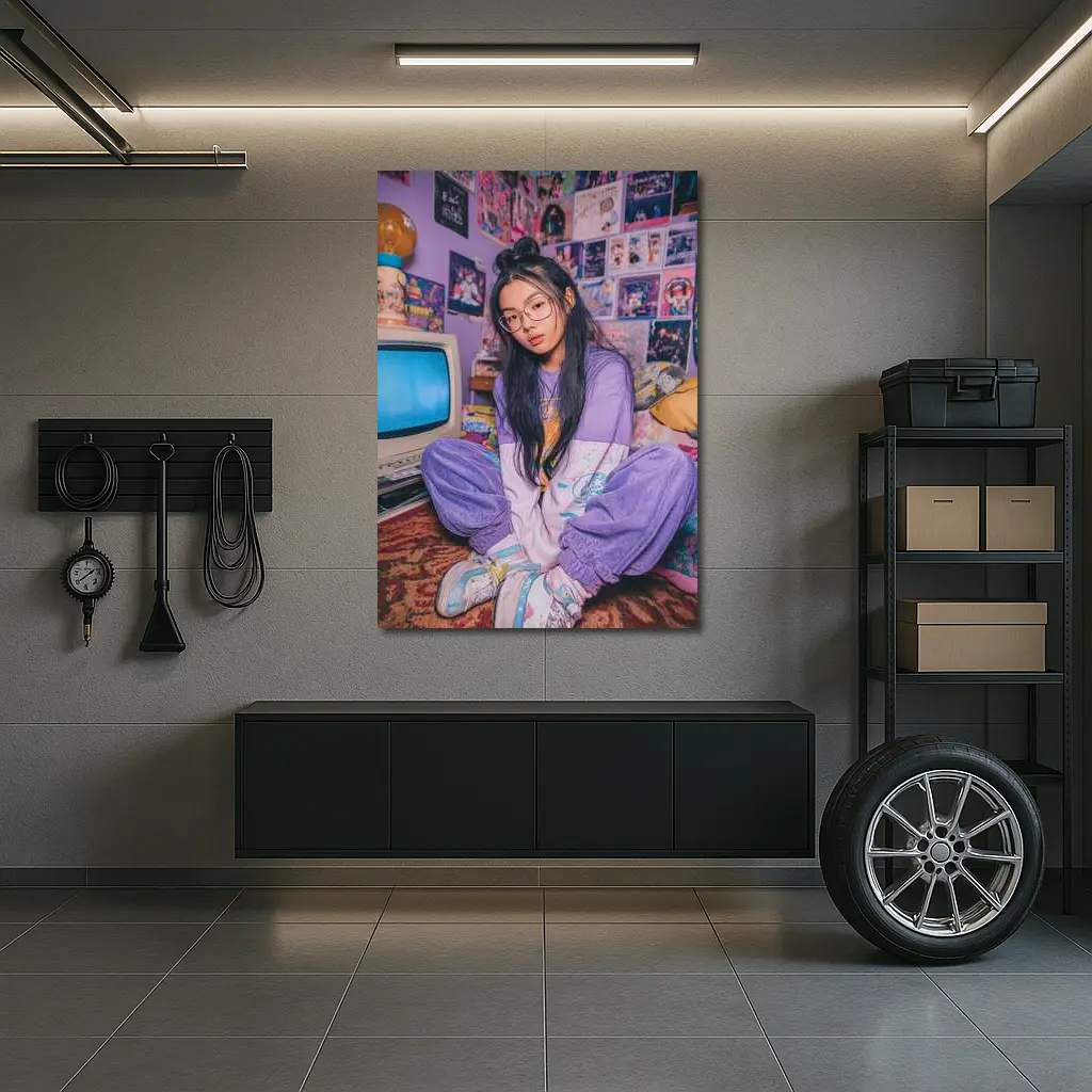 Y2K Aesthetic Girl Retro Bedroom Purple – Wall Art
