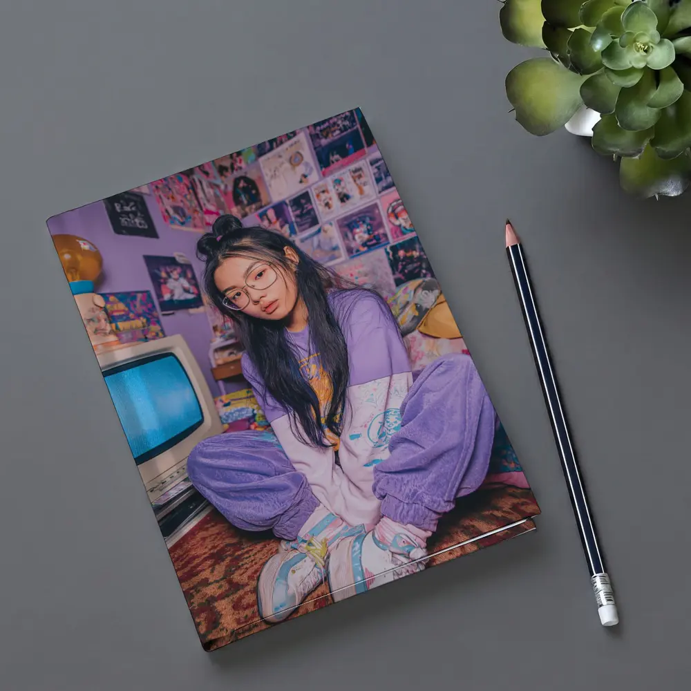 Y2K Aesthetic Girl Retro Bedroom Purple – Notebooks