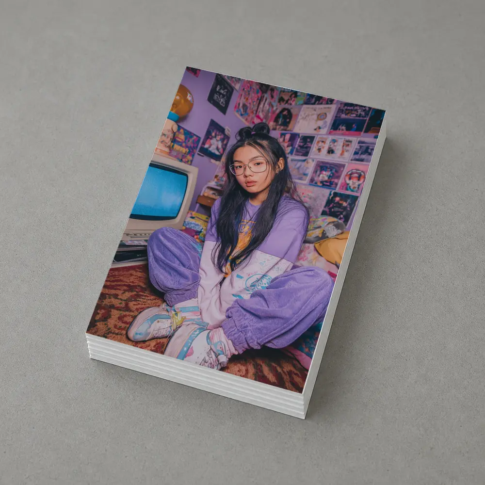 Y2K Aesthetic Girl Retro Bedroom Purple – Postcards